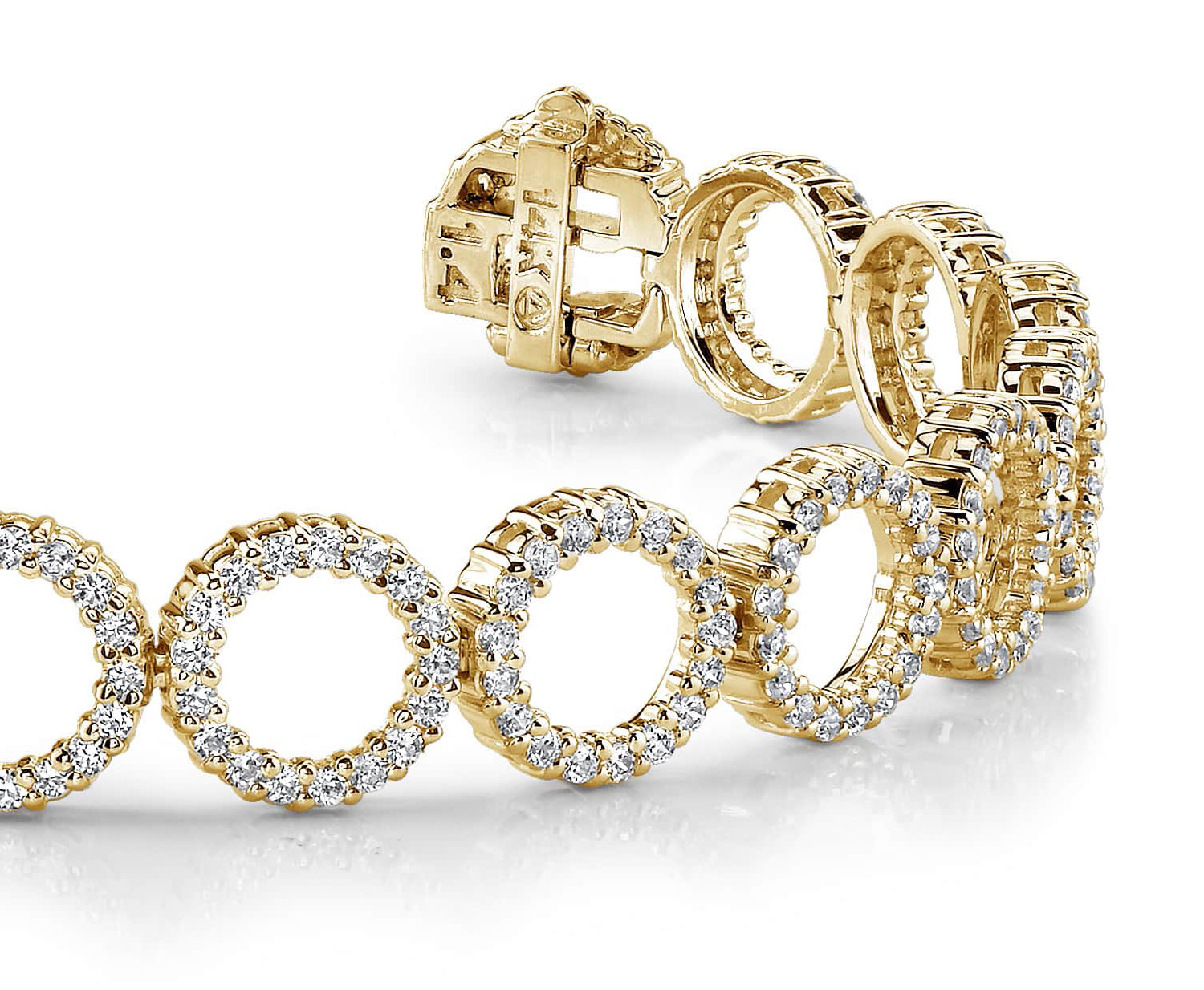 Dripping With Diamonds Circle Link Bracelet In White Yellow Gold Or ...