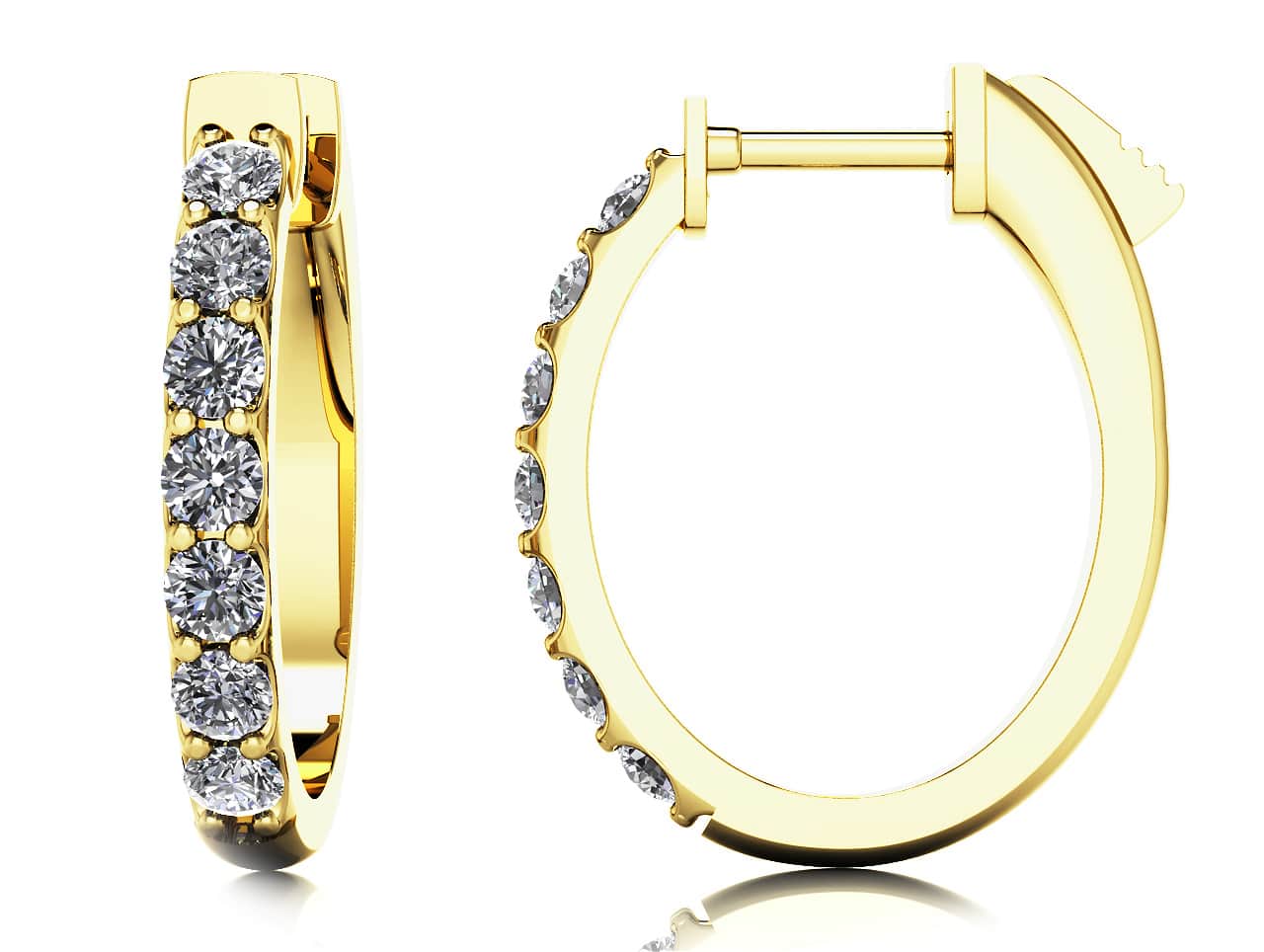 Ravishing Diamond Oval Earrings In 14K 18K Yellow White Or Rose Gold