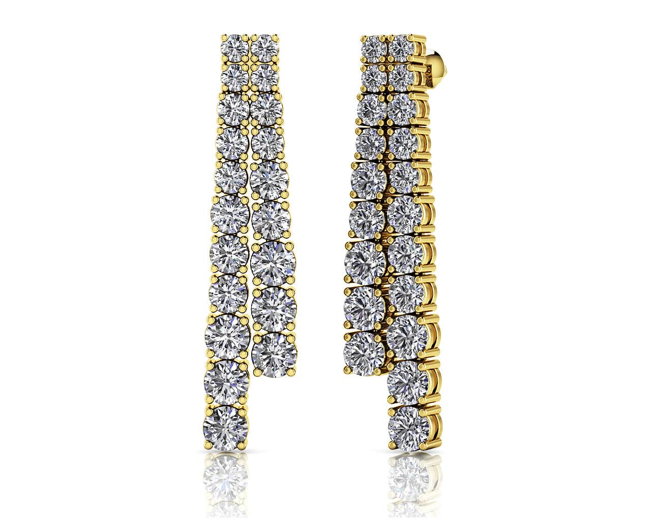 Graduated Diamond Double Row Earrings