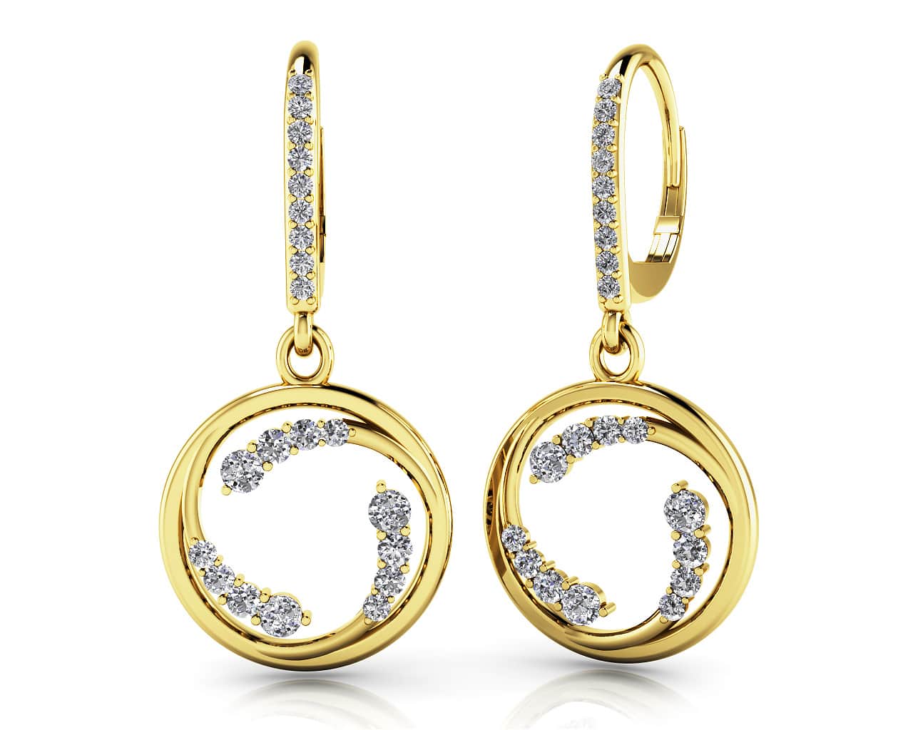 Diamond Wave Hoop Earrings