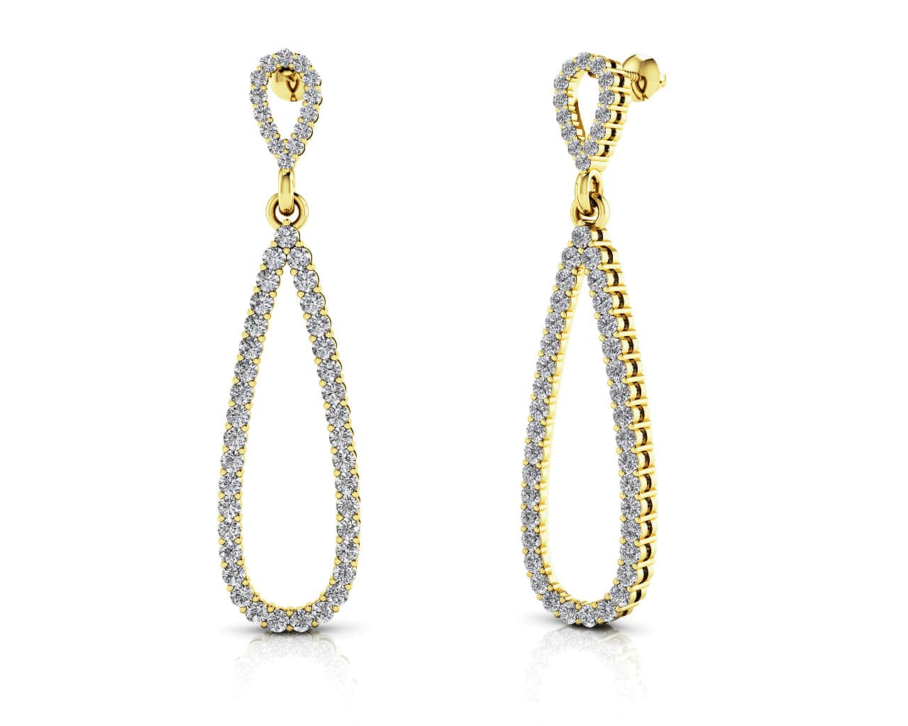 14kt yellow gold teardrop dangle earrings