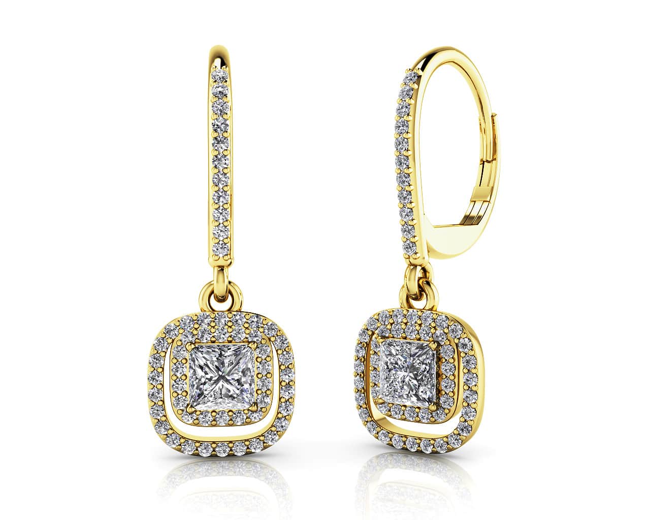 Day To Night Diamond Drop Earrings In 14K Or 18K White Gold Yellow