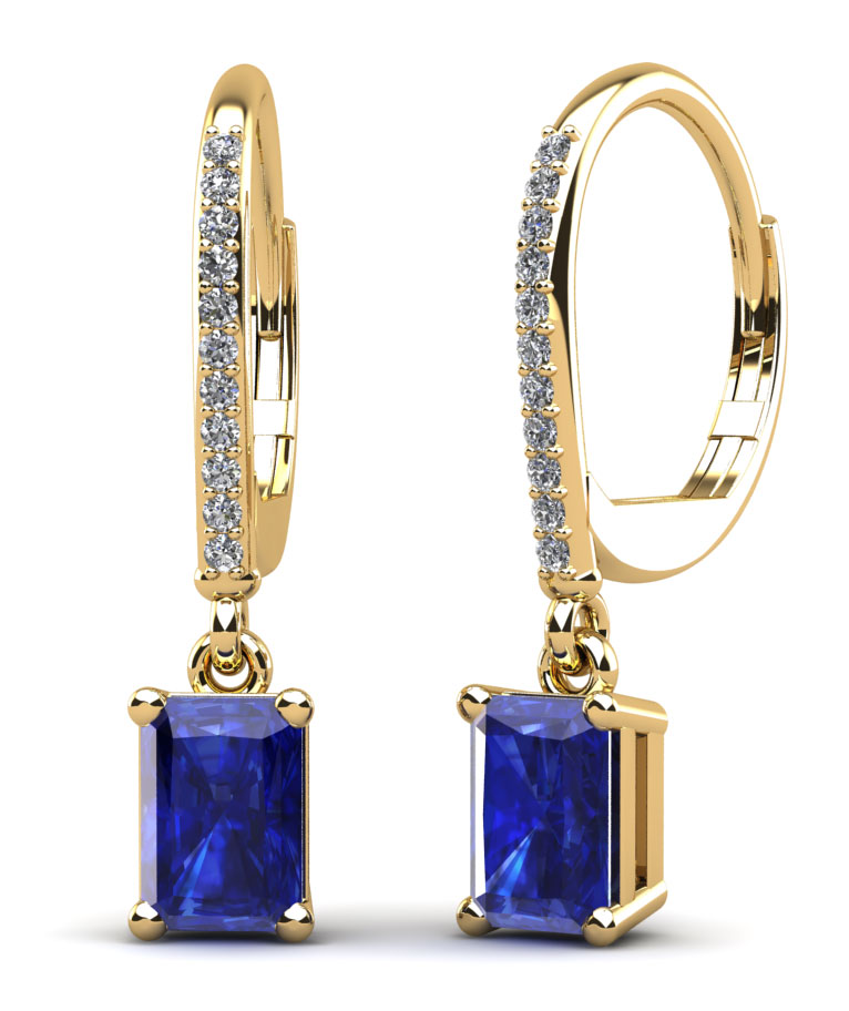Modern Chic Emerald Cut Gemstone Drop Earrings