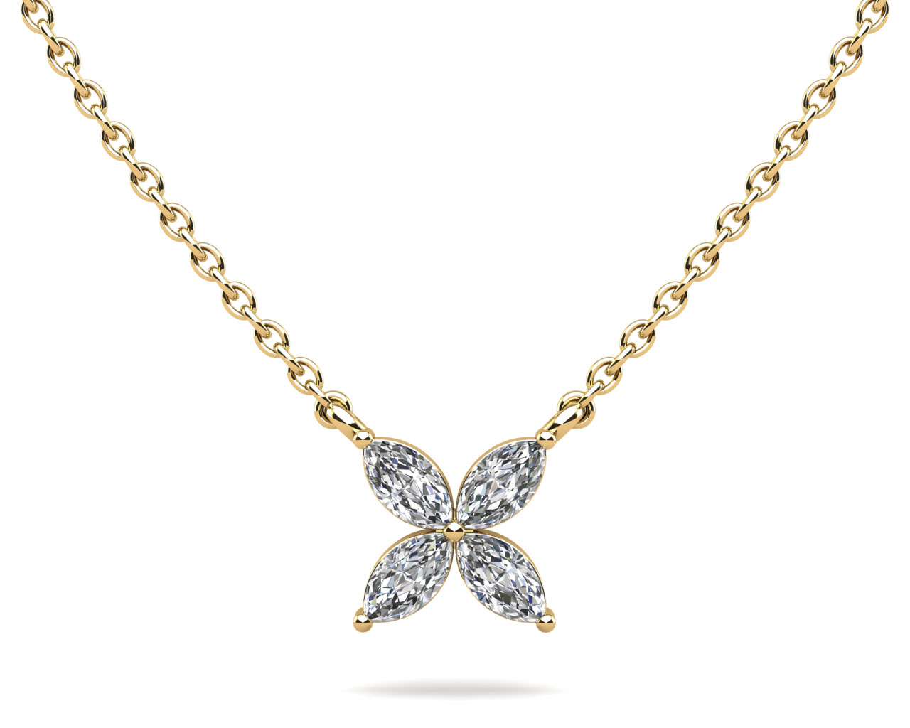 Flower Marquise Diamond Pendant