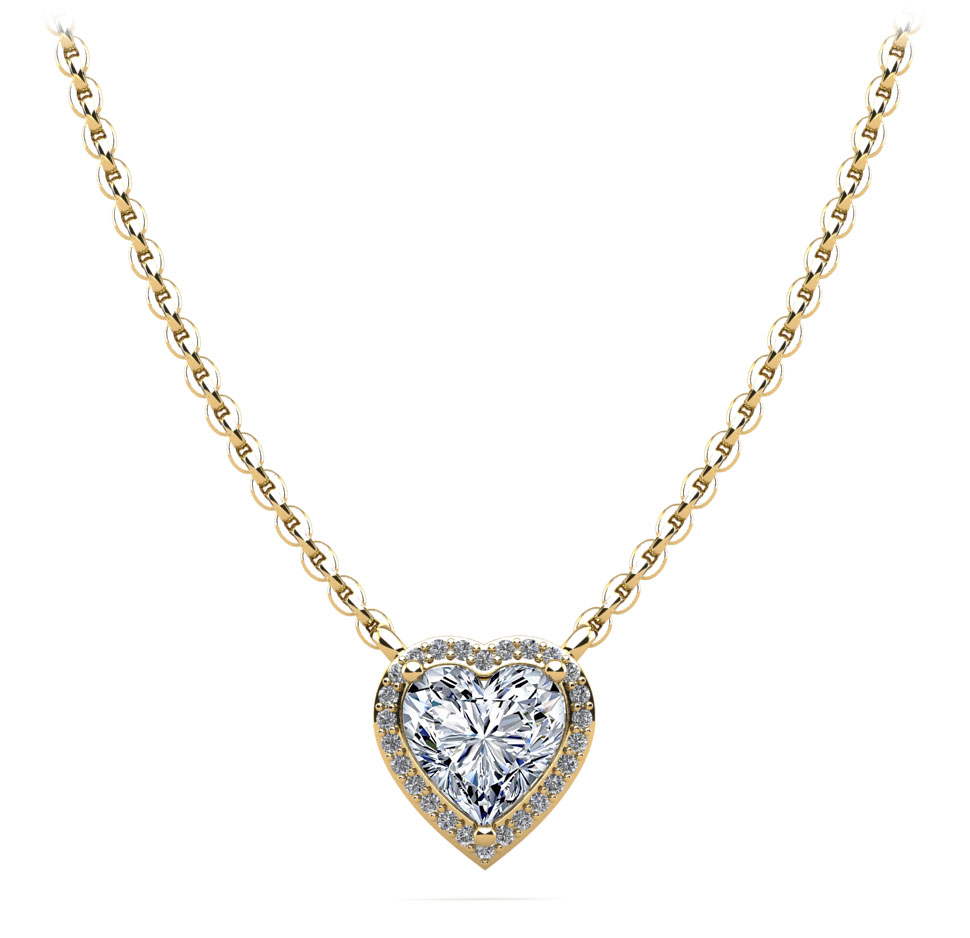 Perfect Heart Halo Diamond Pendant