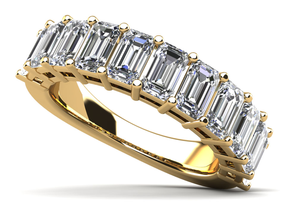 Emerald Diamond Anniversary Ring