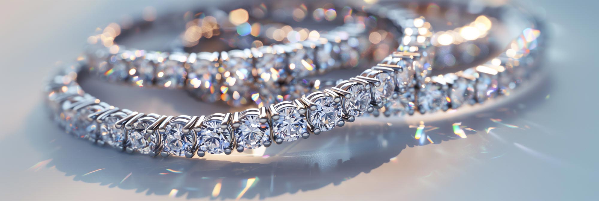 Double Curve Link Diamond Tennis Bracelet