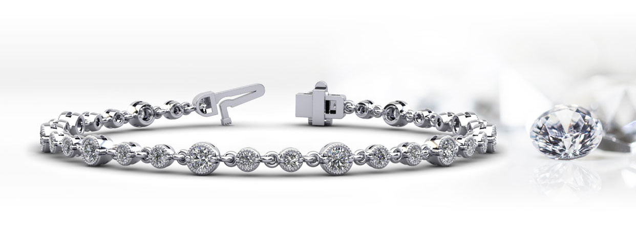 Elegant Dual Sizes Diamond Bracelet In 14K 18K Or Platinum  Diamond  bracelet Tennis bracelet diamond Stylish bracelet