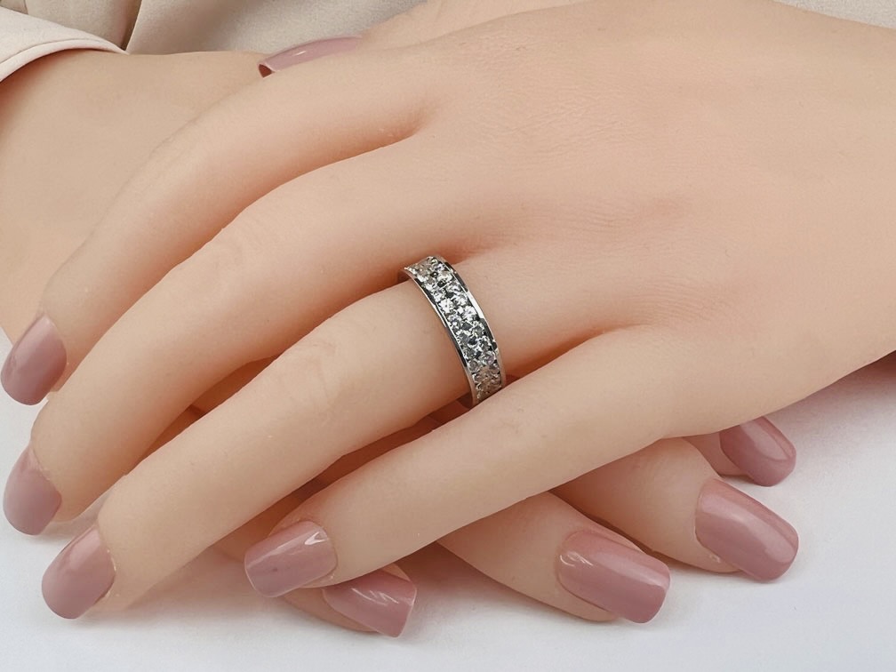 Double Row Channel Set Eternity Band