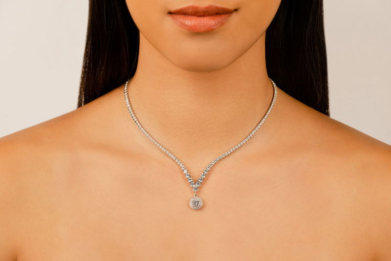 deep v neck necklace