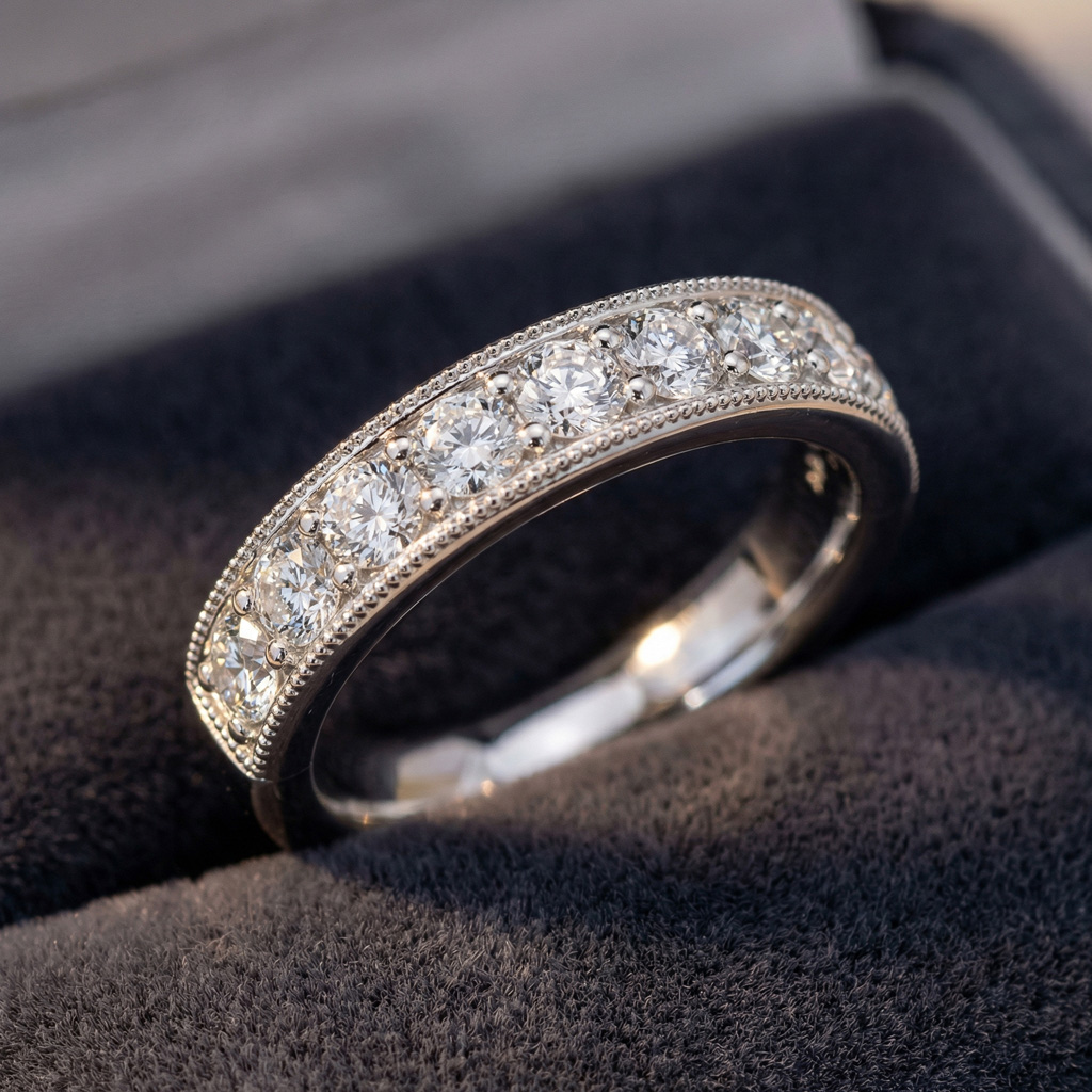 Vintage Diamond Anniversary Ring In 14K 18K Or Platinum