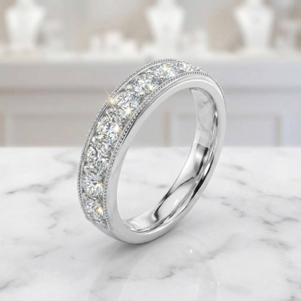 Vintage Diamond Anniversary Ring In 14K 18K Or Platinum