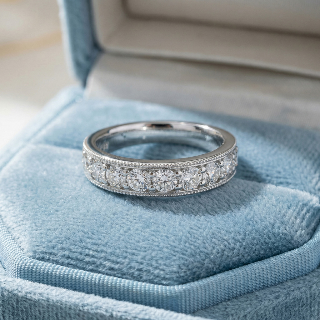 Vintage Diamond Anniversary Ring In 14K 18K Or Platinum