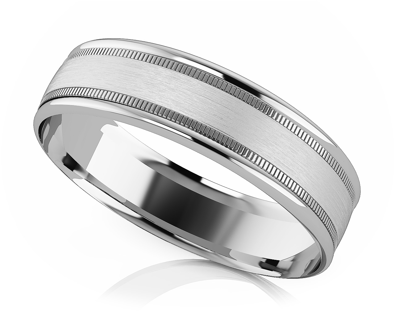 Milgrain Center Romance Designer Wedding Band 6mm Wide