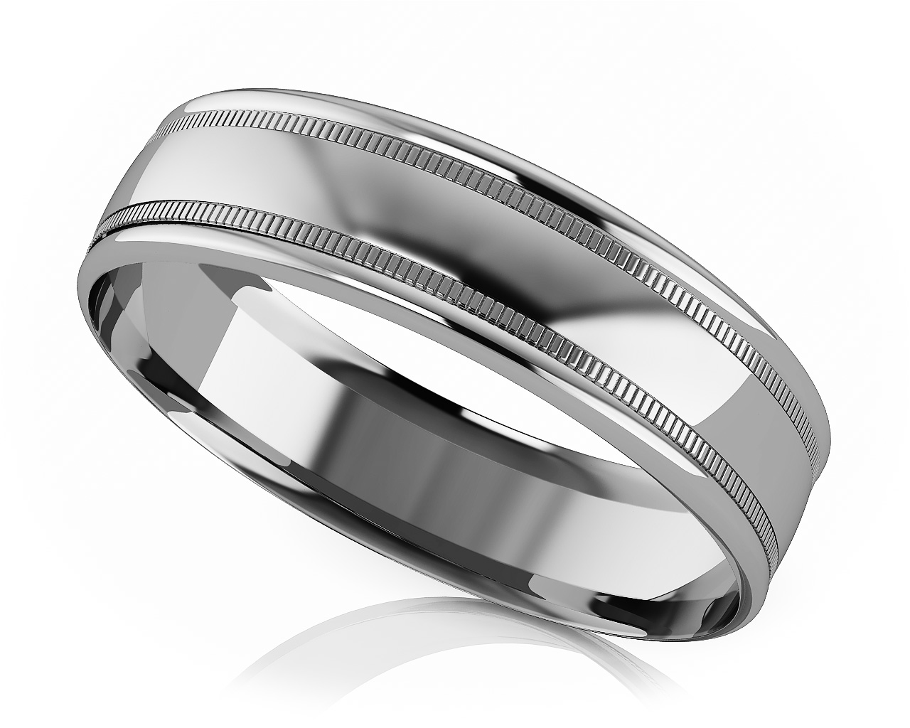 Milgrain Carved Edge Romance Designer Wedding Band 6mm Wide