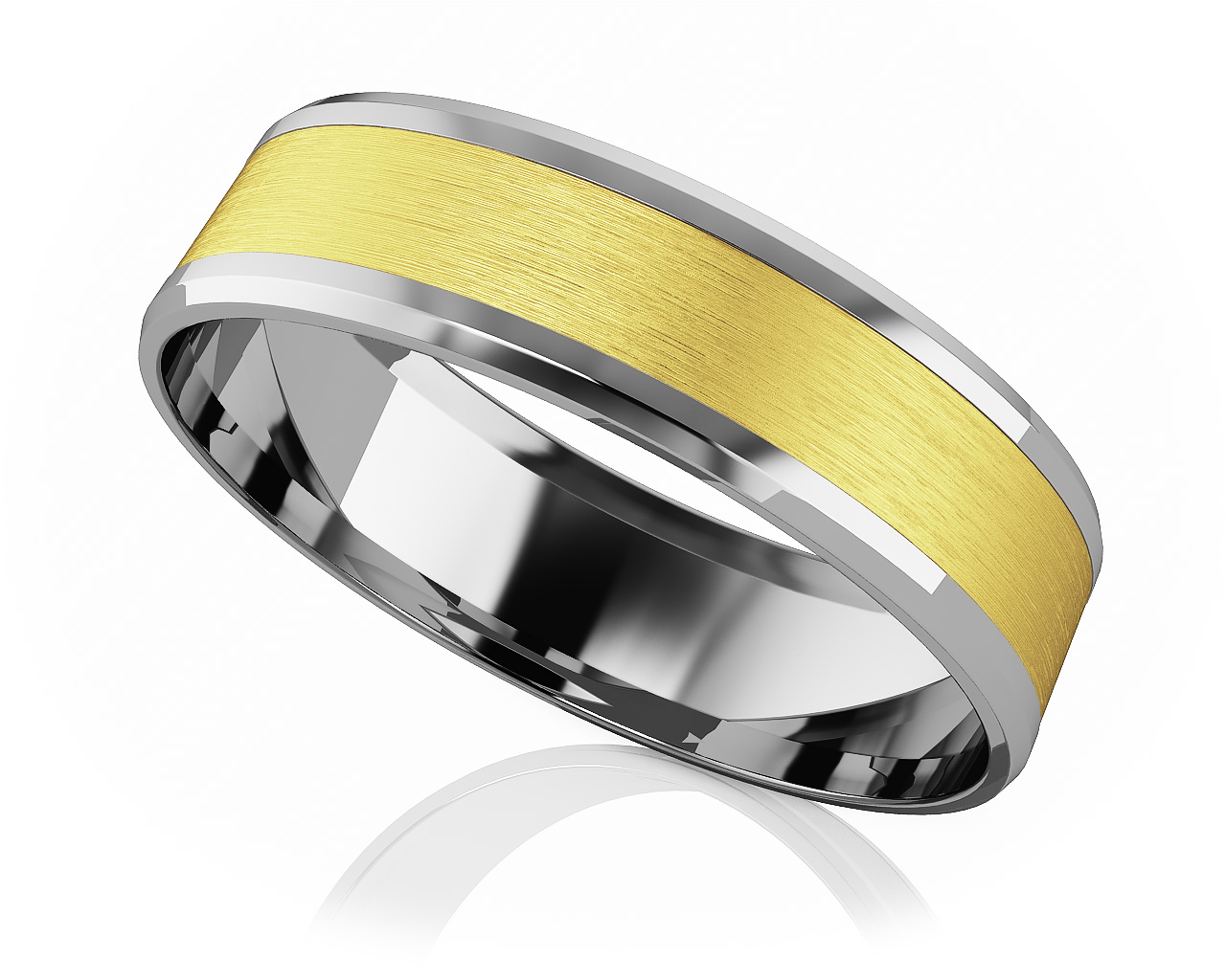 Drop Bevel Satin Romance Modern Wedding Band 6mm Wide