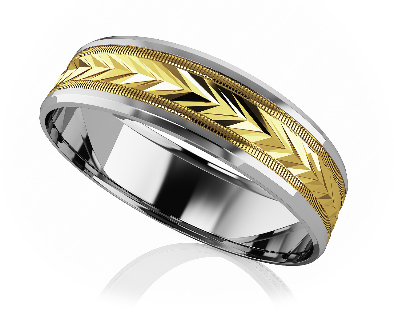 Wheat Pattern Romance Designer Wedding Band 8mm Wide