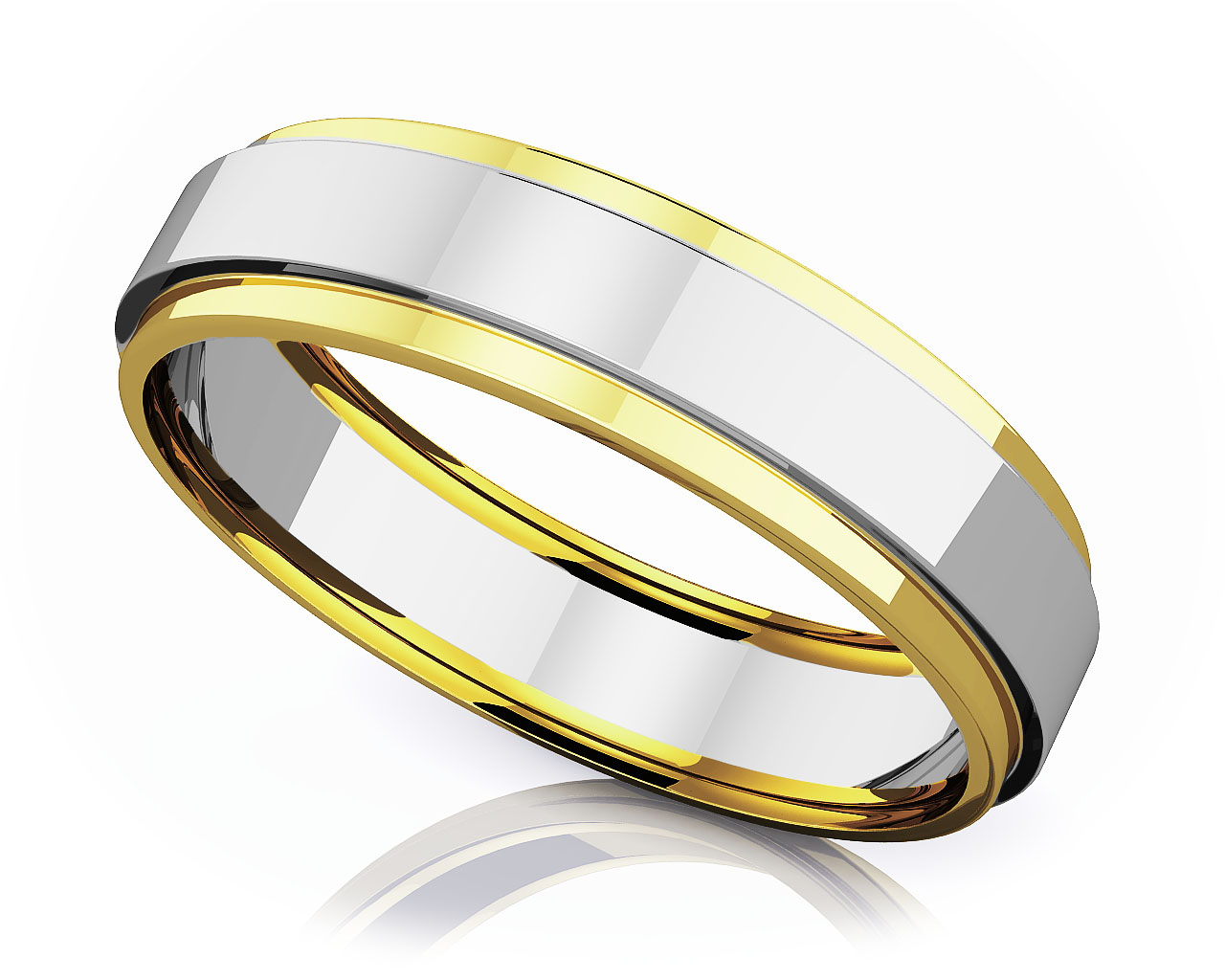 Raised Center Romance Modern Wedding Band 7.5mm Wide