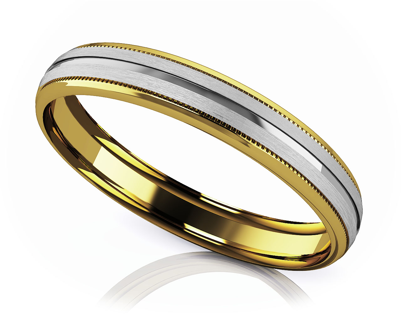 Grooved Milgrain Romance Designer Wedding Band 6mm Wide