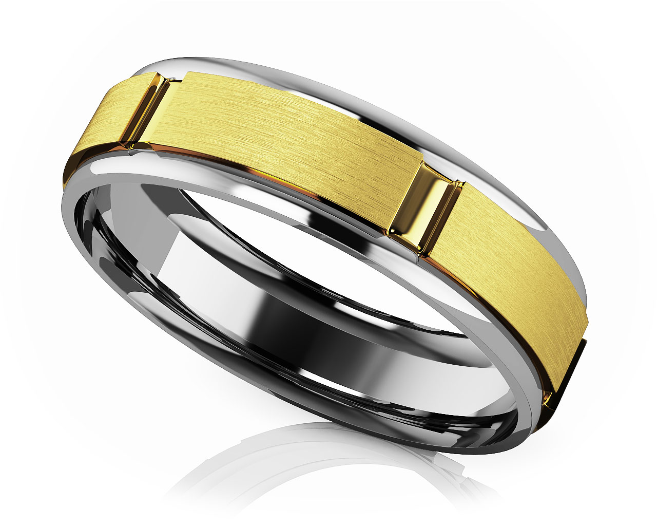 Grooved Steps Romance Designer Wedding Band 6mm Wide