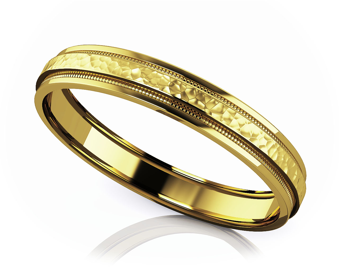 Flat Edge Comfort Fit Romance Designer Wedding Band 4mm Wide