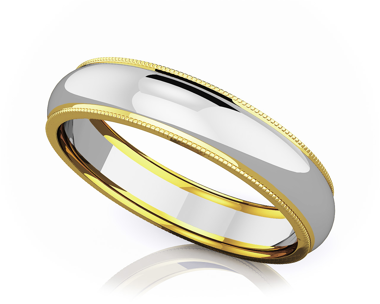 Rounded Milgrain Edge Romance Modern Wedding Band 6mm Wide